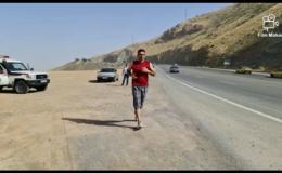 دونده کردستانی به مناسبت هفته مبارزه با مواد مخدر مسیر دهگلان تا سنندج را دوید